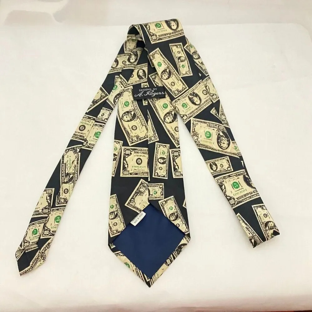 #5628 Design by A Rogers 50 Dollar Bill Money Novelty Necktie Tie 60X4
